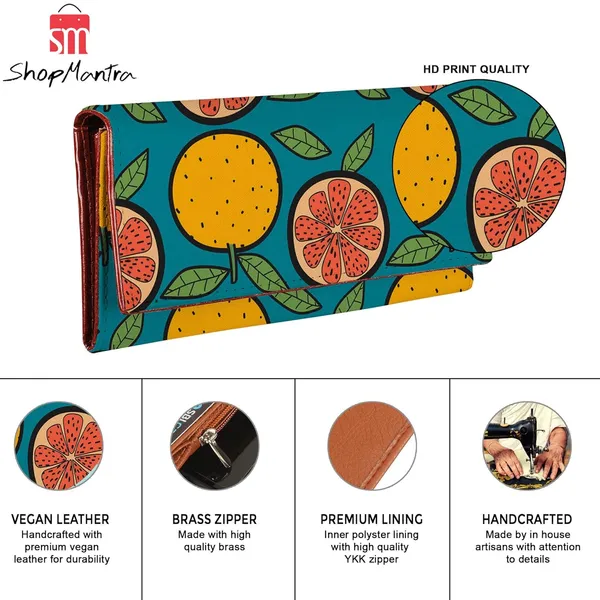 Orange_Printed_Wallet_For_Women'S_Women'S_Wallet_Clutch_Ladies_Purse_Made_With_Vegan_Leather_Holds_Upto_6_Cards_2_Notes_And_1_Coin_Compartment_Magnetic_Closure