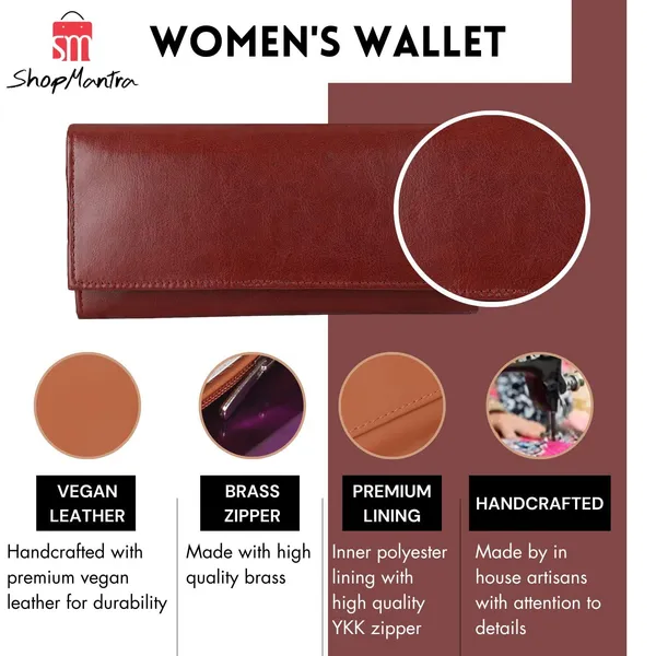 Bright_Cherry_Bi-Fold_Cherry_Vegan_Leather_Clucth_Wallet_For_Women'S_Ladies_Purse_With_Multiple_Cards_2_Notes_And_1_Coin_Compartment_Magnetic_Closure