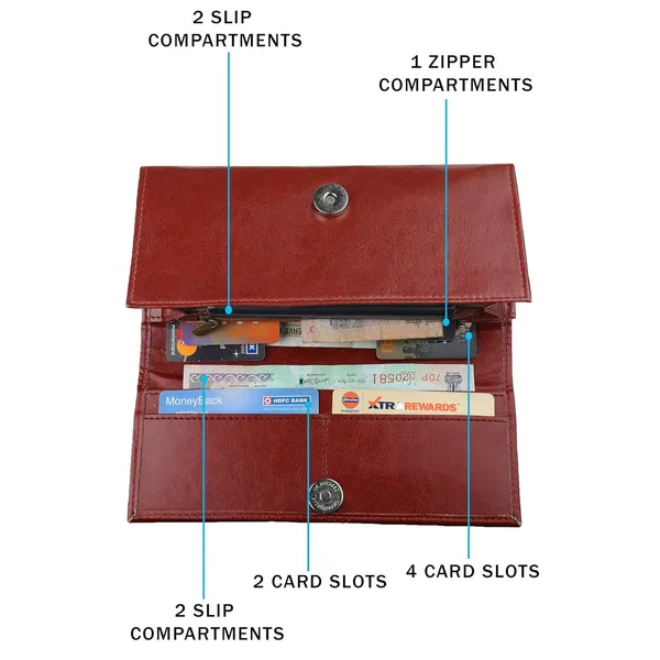 Bright_Cherry_Bi-Fold_Cherry_Vegan_Leather_Clucth_Wallet_For_Women'S_Ladies_Purse_With_Multiple_Cards_2_Notes_And_1_Coin_Compartment_Magnetic_Closure