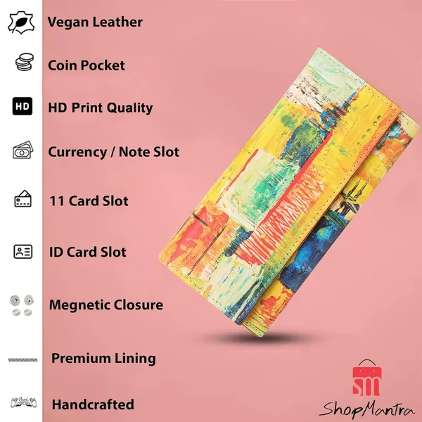Wallet_For_Women'S_Women'S_Wallet_Clutch_Vegan_Leatherholds_Upto_11_Cards_1_Id_Slot2_Notes_And_1_Coin_Compartment_Magnetic_Closure