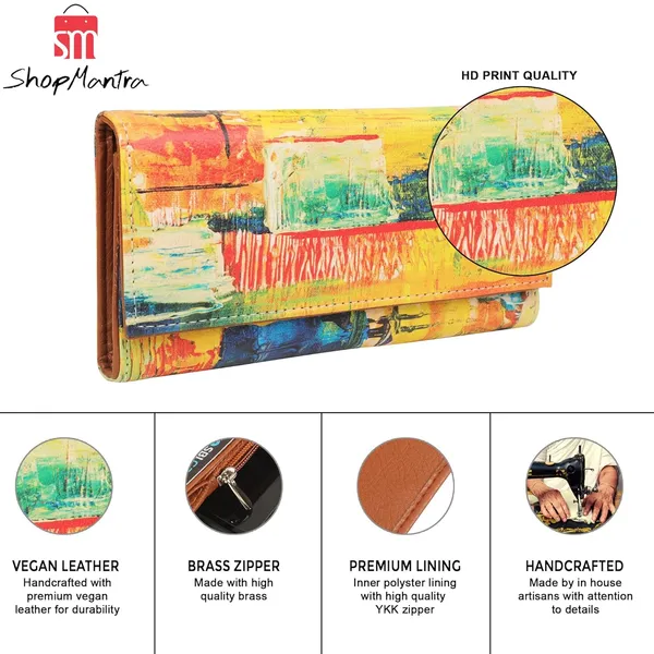 Wallet_For_Women'S_Women'S_Wallet_Clutch_Vegan_Leatherholds_Upto_11_Cards_1_Id_Slot2_Notes_And_1_Coin_Compartment_Magnetic_Closure