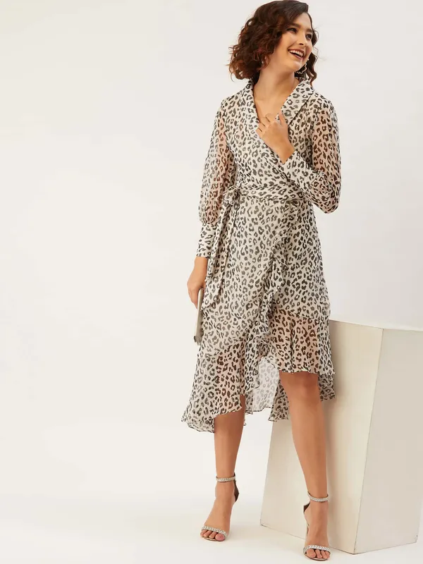 White_Chiffon_Wrap_Dress_For_Women