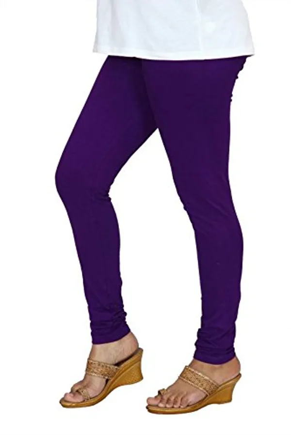 Violet_Stretchable_Cotton_Lycra_V-Cut_Solid_Premium_Four_Way_Churidar_Leggings_For_Womens_And_Girls