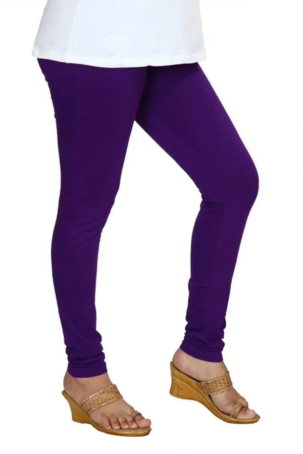 Violet_Stretchable_Cotton_Lycra_V-Cut_Solid_Premium_Four_Way_Churidar_Leggings_For_Womens_And_Girls