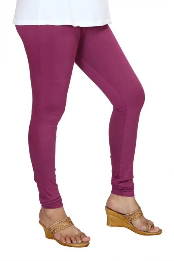 Purple_Stretchable_Cotton_Lycra_V-Cut_Solid_Premium_Four_Way_Churidar_Leggings_For_Womens_And_Girls
