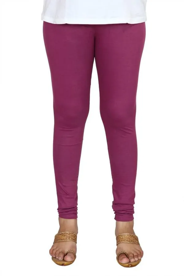 Purple_Stretchable_Cotton_Lycra_V-Cut_Solid_Premium_Four_Way_Churidar_Leggings_For_Womens_And_Girls