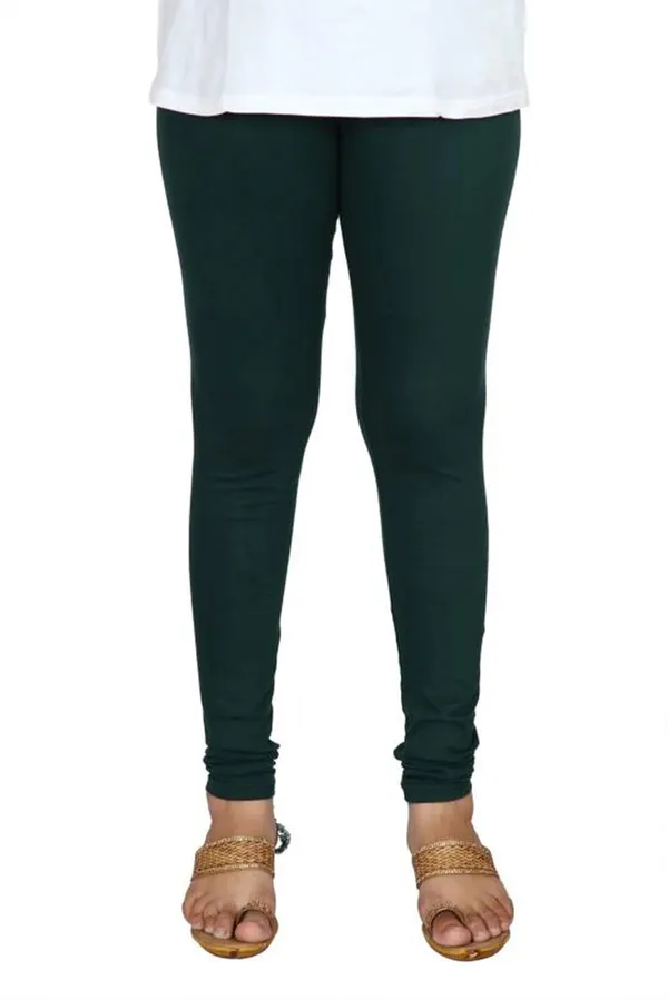 Deep_Green_Stretchable_Cotton_Lycra_V-Cut_Solid_Premium_Four_Way_Churidar_Leggings_For_Womens_And_Girls