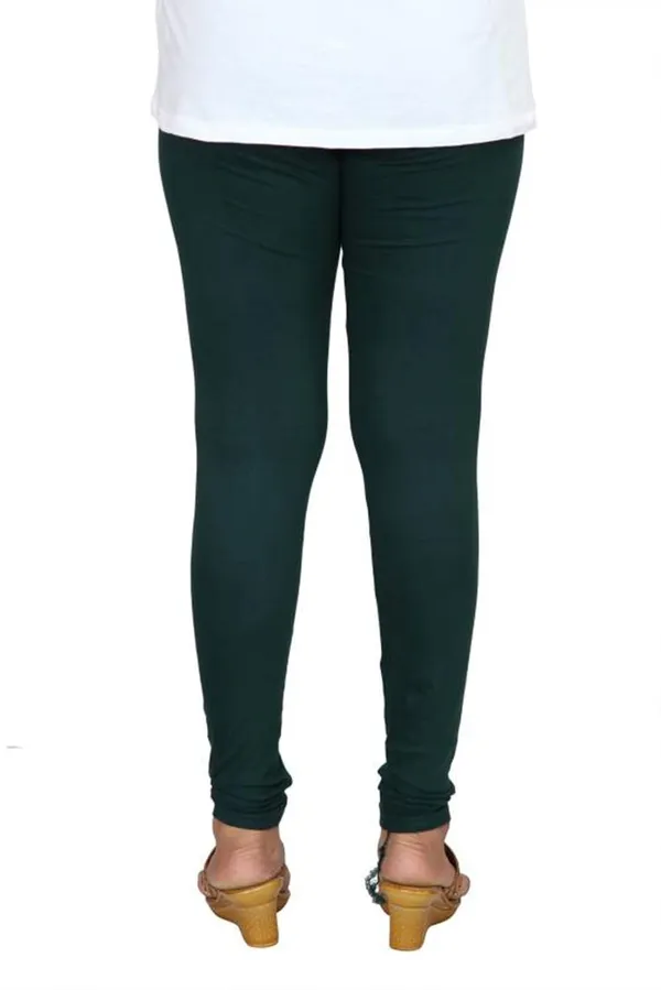 Deep_Green_Stretchable_Cotton_Lycra_V-Cut_Solid_Premium_Four_Way_Churidar_Leggings_For_Womens_And_Girls