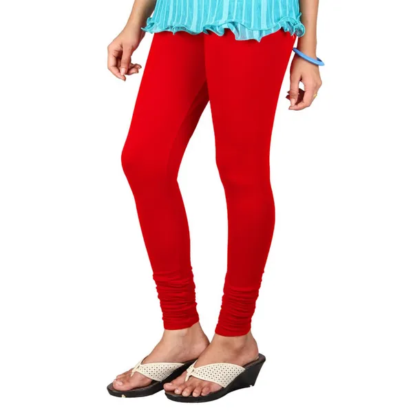 Red_Stretchable_Cotton_Lycra_V-Cut_Solid_Premium_Four_Way_Churidar_Leggings_For_Womens_And_Girls