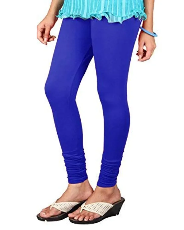 Royal_Blue_Stretchable_Cotton_Lycra_V-Cut_Solid_Premium_Four_Way_Churidar_Leggings_For_Womens_And_Girls