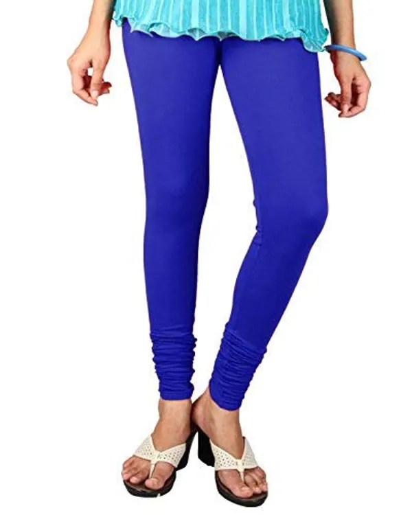 Royal_Blue_Stretchable_Cotton_Lycra_V-Cut_Solid_Premium_Four_Way_Churidar_Leggings_For_Womens_And_Girls