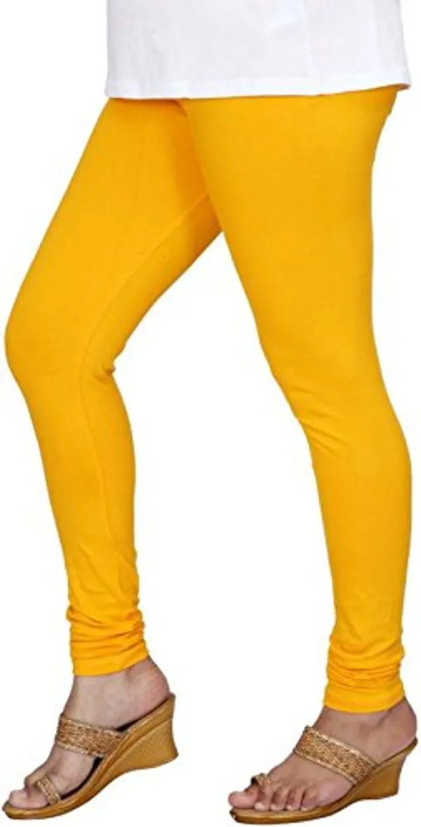Mustard_Stretchable_Cotton_Lycra_V-Cut_Solid_Premium_Four_Way_Churidar_Leggings_For_Womens_And_Girls