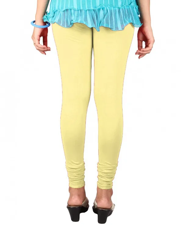 Cream_Stretchable_Cotton_Lycra_V-Cut_Solid_Premium_Four_Way_Churidar_Leggings_For_Womens_And_Girls