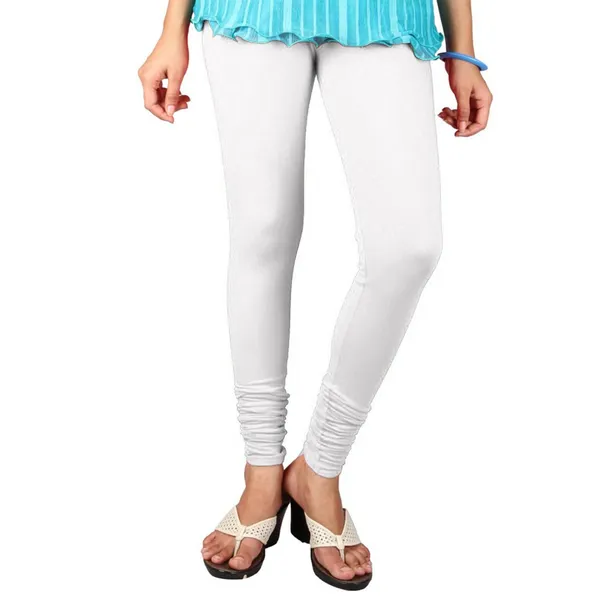 White_Stretchable_Cotton_Lycra_V-Cut_Solid_Premium_Four_Way_Churidar_Leggings_For_Womens_And_Girls