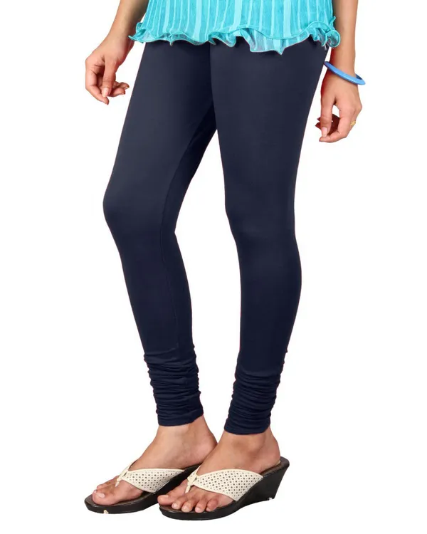 Navy_Blue_Stretchable_Cotton_Lycra_V-Cut_Solid_Premium_Four_Way_Churidar_Leggings_For_Womens_And_Girls