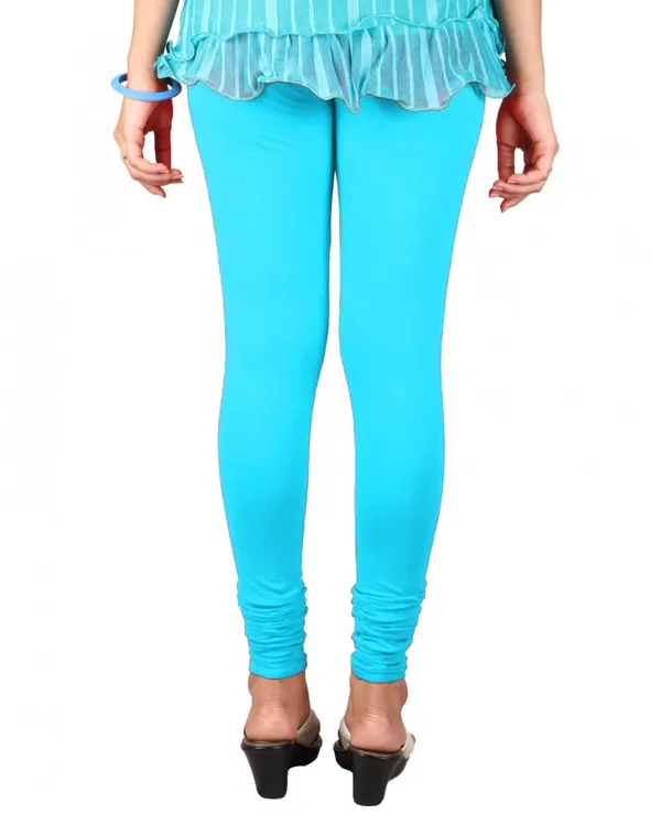 Sky_Blue_Stretchable_Cotton_Lycra_V-Cut_Solid_Premium_Four_Way_Churidar_Leggings_For_Womens_And_Girls