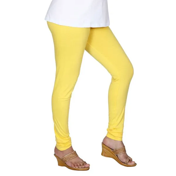Yellow_Stretchable_Cotton_Lycra_V-Cut_Solid_Premium_Four_Way_Churidar_Leggings_For_Womens_And_Girls