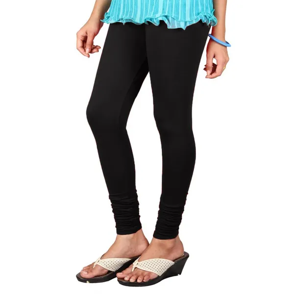Black_Stretchable_Cotton_Lycra_V-Cut_Solid_Premium_Four_Way_Churidar_Leggings_For_Womens_And_Girls