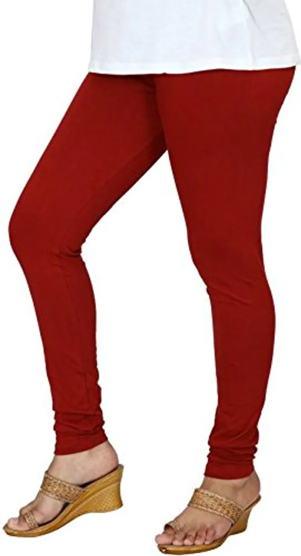 Maroon_Stretchable_Cotton_Lycra_V-Cut_Solid_Premium_Four_Way_Churidar_Leggings_For_Womens_And_Girls