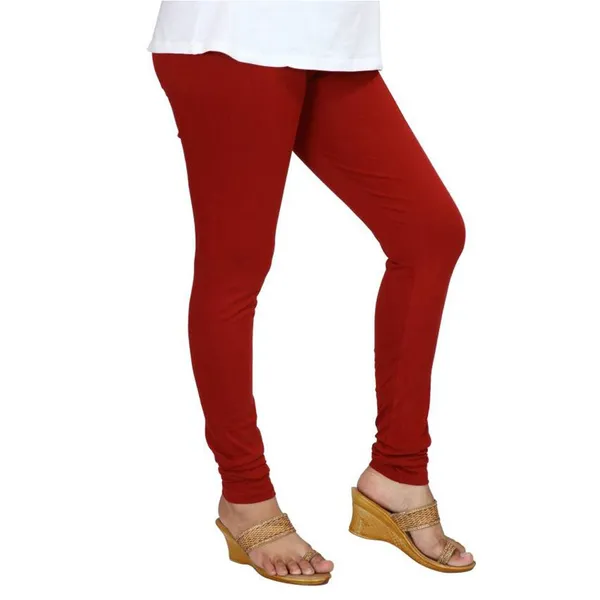 Maroon_Stretchable_Cotton_Lycra_V-Cut_Solid_Premium_Four_Way_Churidar_Leggings_For_Womens_And_Girls