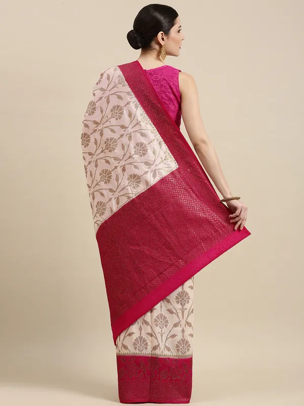 Beige_Dupion_Silk_Banarasi_Sarees_For_Women