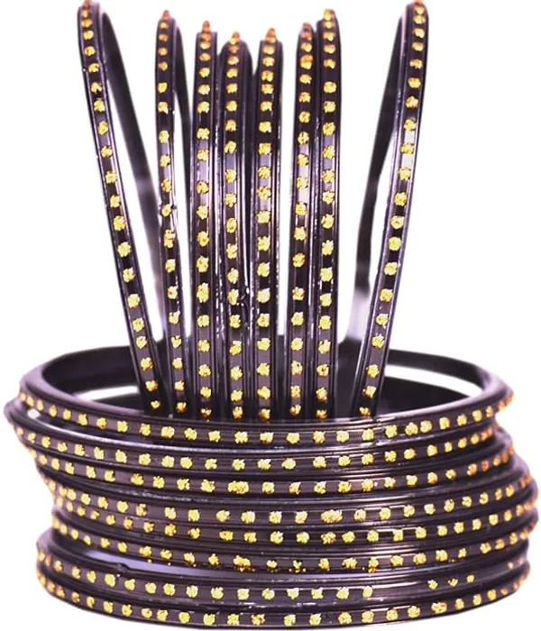 Pack_of_24_-_Beautiful_Elegant_Golden_Dot_Black_Glass_Bangles_Chudi_Set_for_Women_Girls_Wedding_Festive_Jewellery