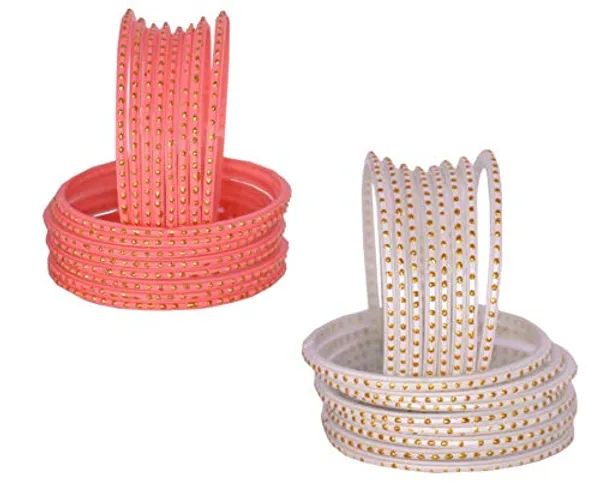 Glass_Bangles_Chudi_Set_for_Women_&_Girls_Combo_Peach_&_White_Golden_Dot_(Pack_of_32)