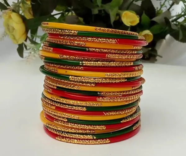 Pack_of_48_(Buy_1_Get_1_Free)_Glass_Bangles_For_Women_Multi_Color_Chudi_Set