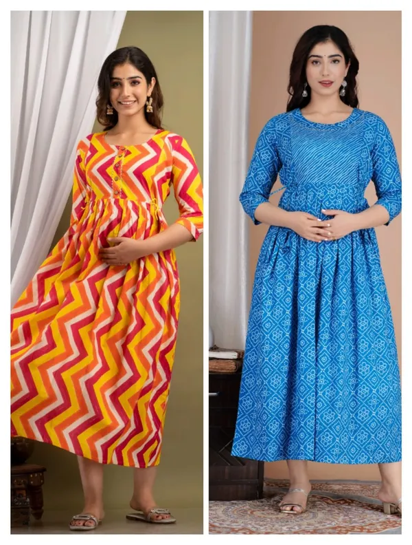Lahriya_Bhandaz__Cotton_Printed_Maternity_And_Feeding_Kurti_Combo_Of_2