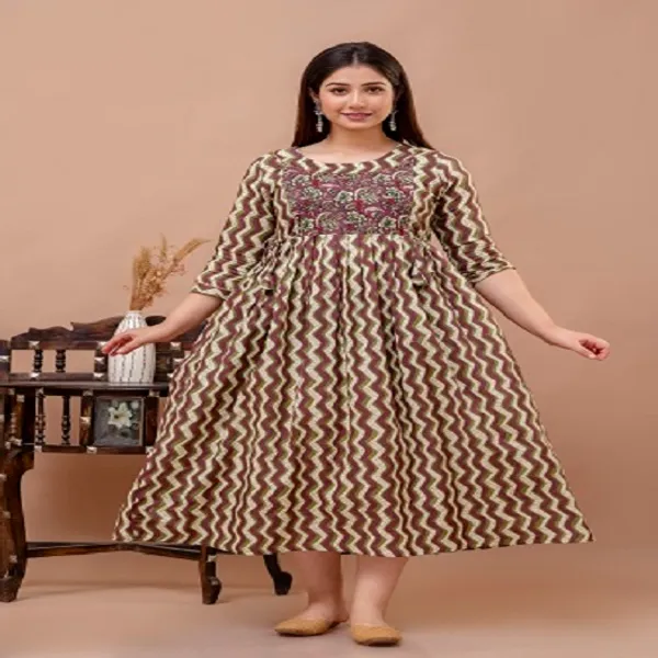 Lahriya_Laining_Cotton_Maternity_And_Feeding_Kurti