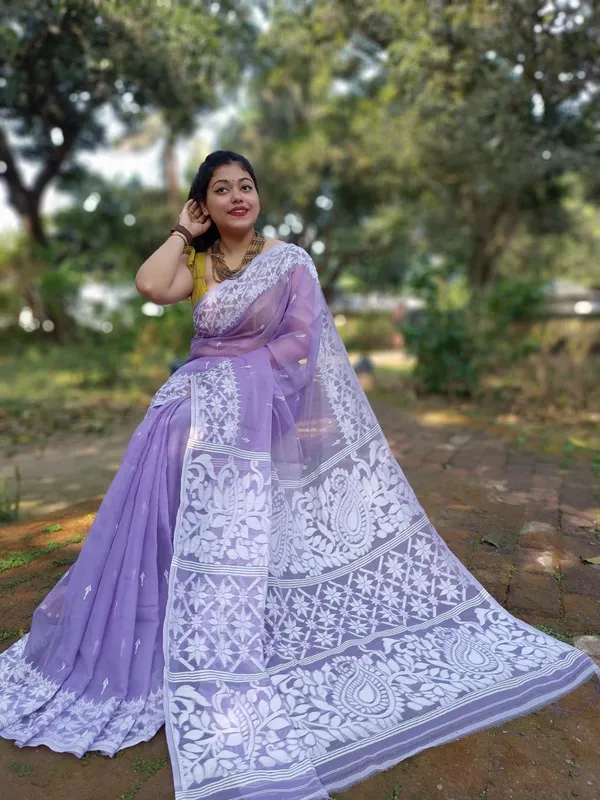 Lavender_Premium_Quality_Dhakai_Jamdani_Saree
