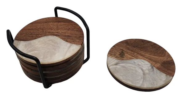 Coaster_Set_Circle_(Wave)_(S/6_With_Stand)