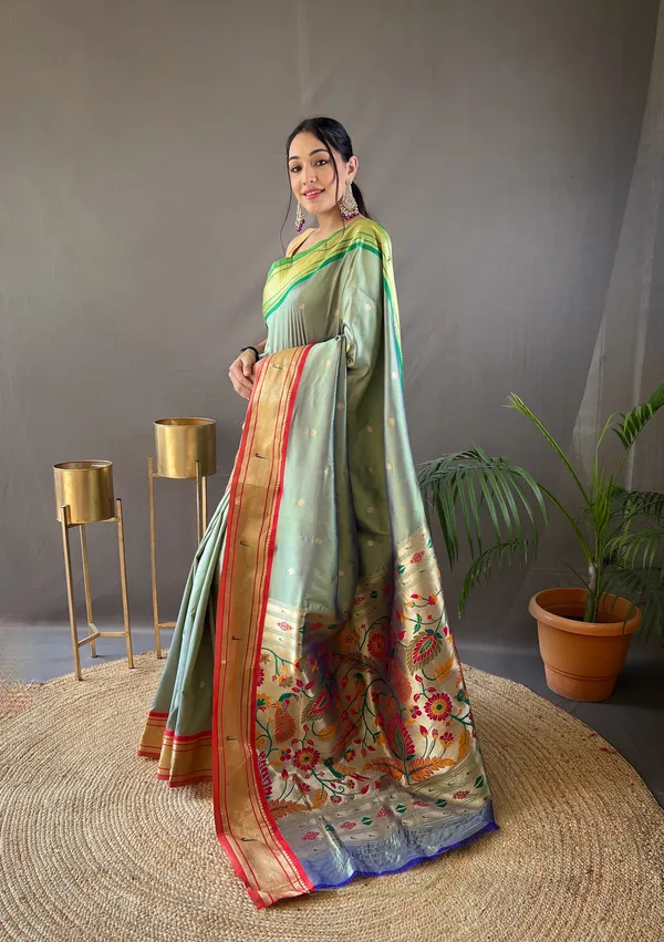 Light_Green_Paithani_Silk_Woven_Saree