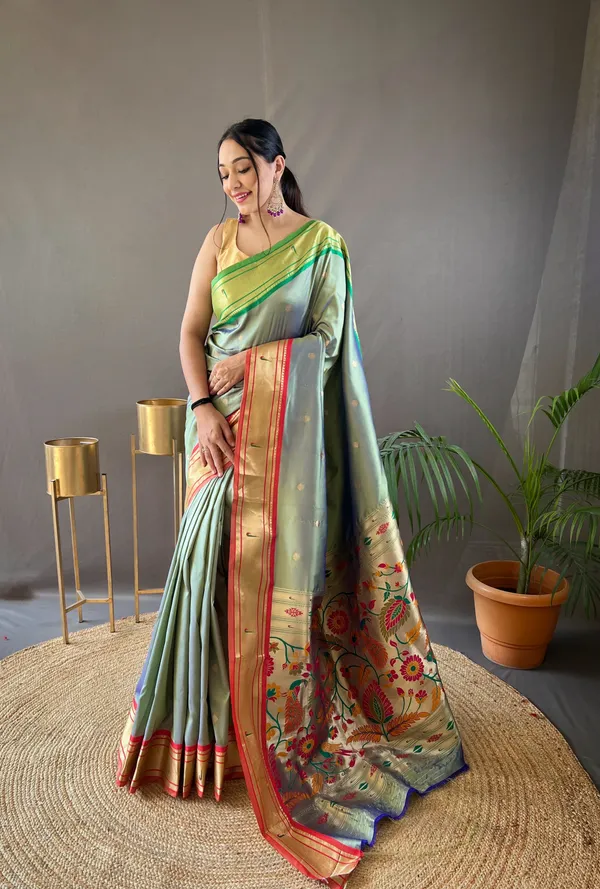 Light_Green_Paithani_Silk_Woven_Saree