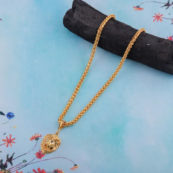 Lion_King_Gold-plated_Stainless_Steel_Pendant_With_Chain_For_Mens