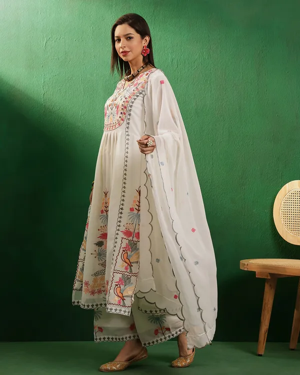 Off_White_Georgette_Mirror_Work_Embroidered_Kurta_With_Palazzo_And_Dupatta_Set_For_Women