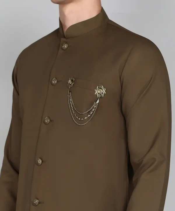 Solid_Coffee_Cotton_Blend_Nawabi_With_Paijama