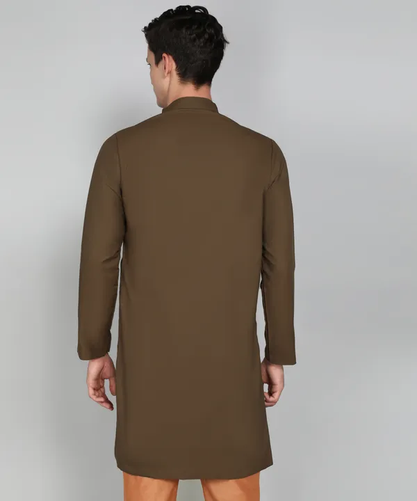 Solid_Coffee_Cotton_Blend_Nawabi_With_Paijama