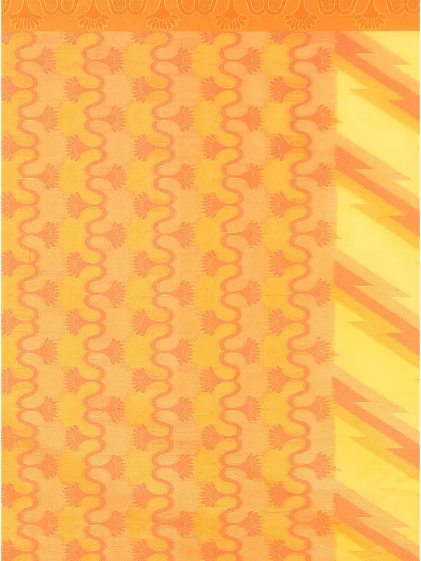 Yellow_Cotton_Blend_Banarasi_Sarees_For_Women