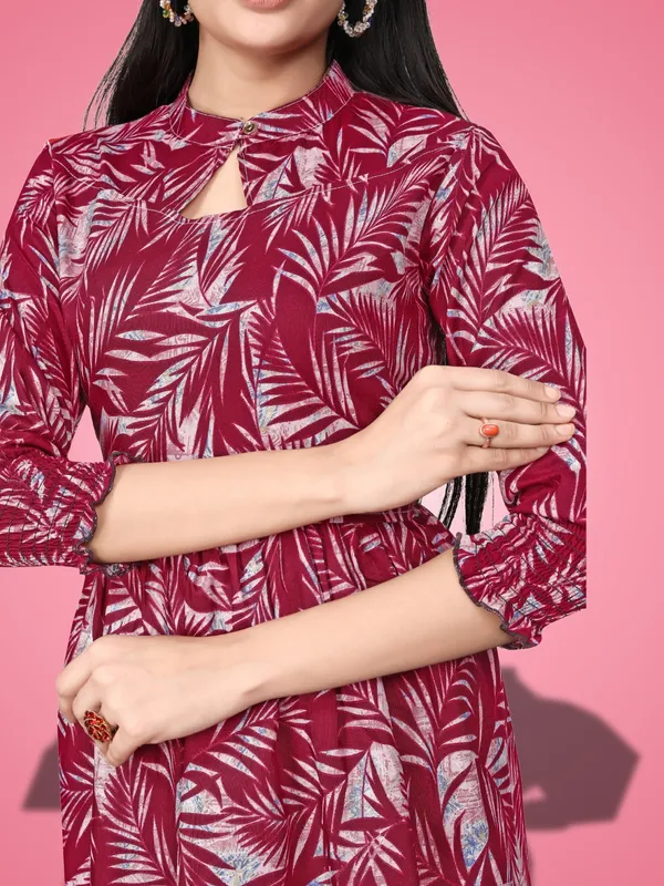 Maroon_Classic_Rayon_Solid_Trendy_Tops