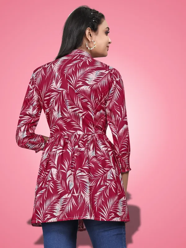 Maroon_Classic_Rayon_Solid_Trendy_Tops