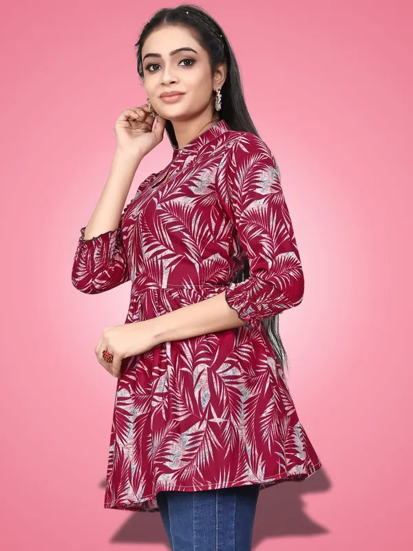 Maroon_Classic_Rayon_Solid_Trendy_Tops