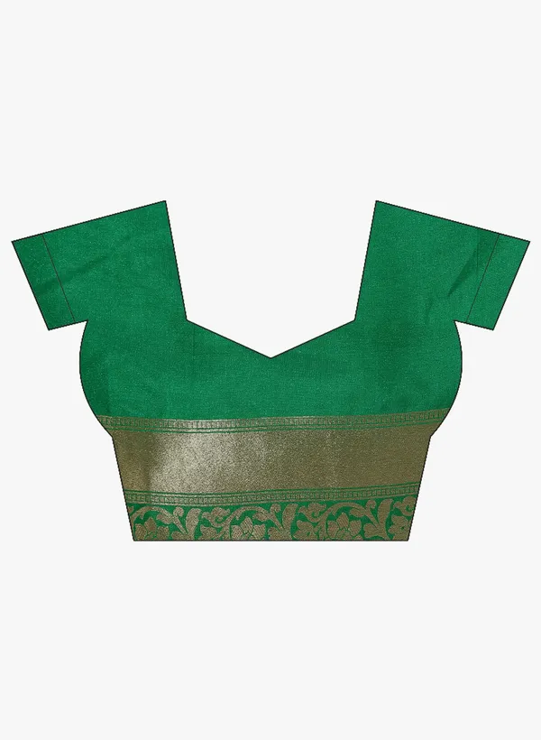 Green_Silk_Blend_Banarasi_Sarees_For_Women