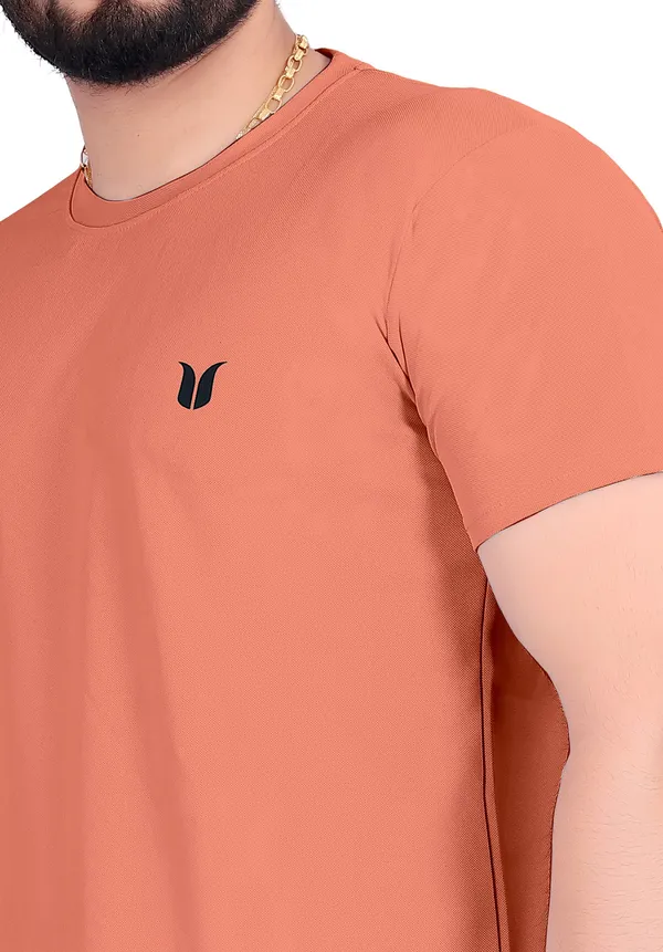 Men_Solid_Round_Neck_peach_T-Shirt