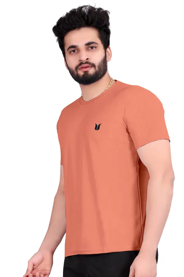 Men_Solid_Round_Neck_peach_T-Shirt
