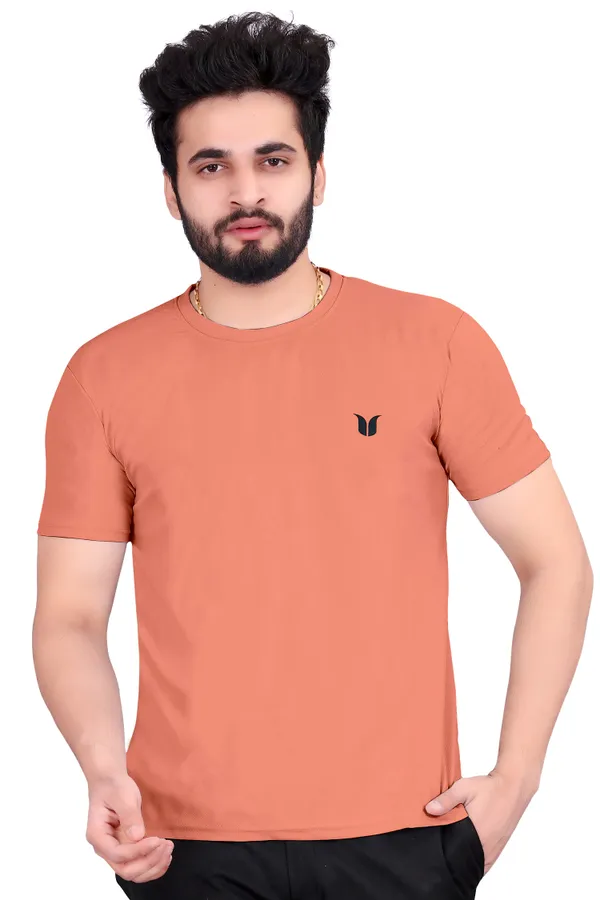 Men_Solid_Round_Neck_peach_T-Shirt