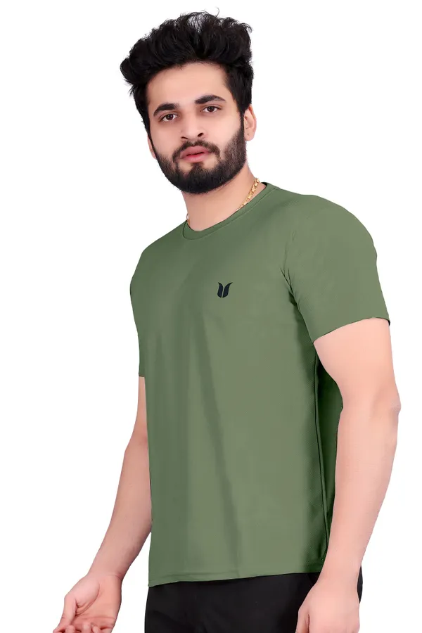 Men_Solid_Round_Neck_green_T-Shirt