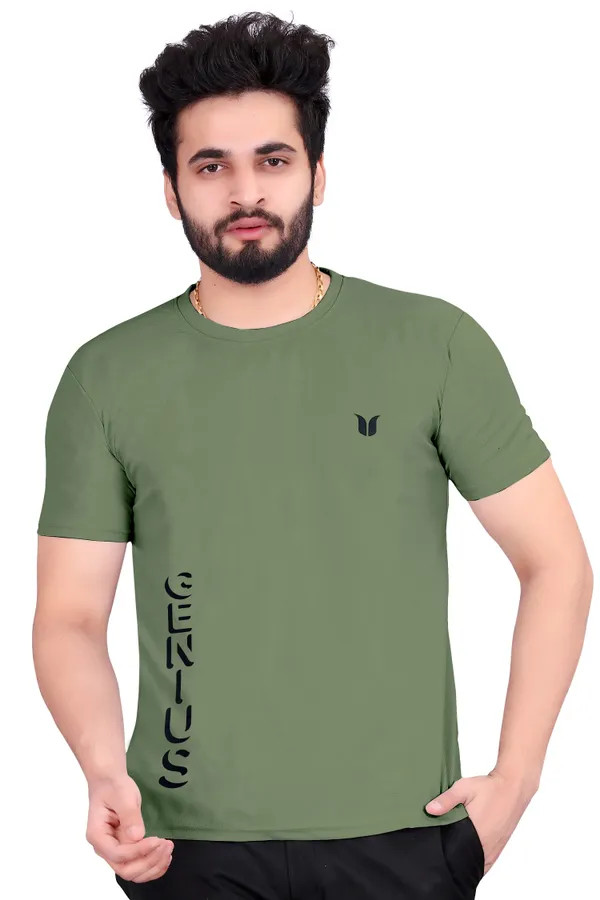 Men_Solid_Round_Neck_green_T-Shirt