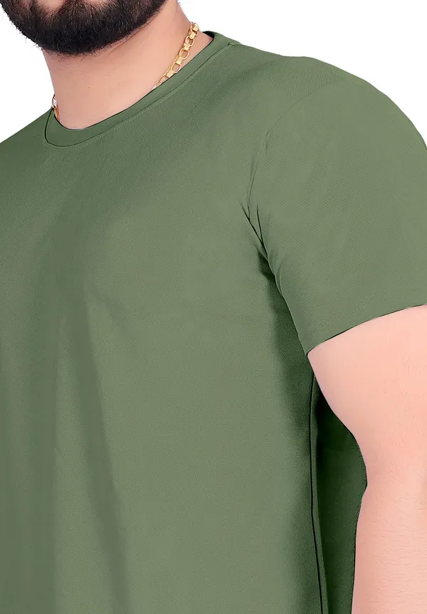 Men_Solid_Round_Neck_green_T-Shirt