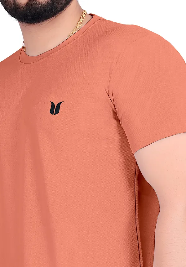 Men_Solid_Round_Neck_peach_T-Shirt